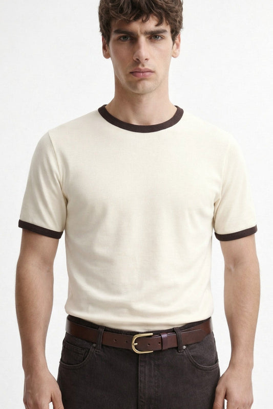 Men's T-Shirt with Contrast Collar