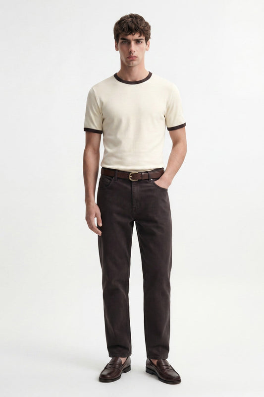 Men's T-Shirt with Contrast Collar
