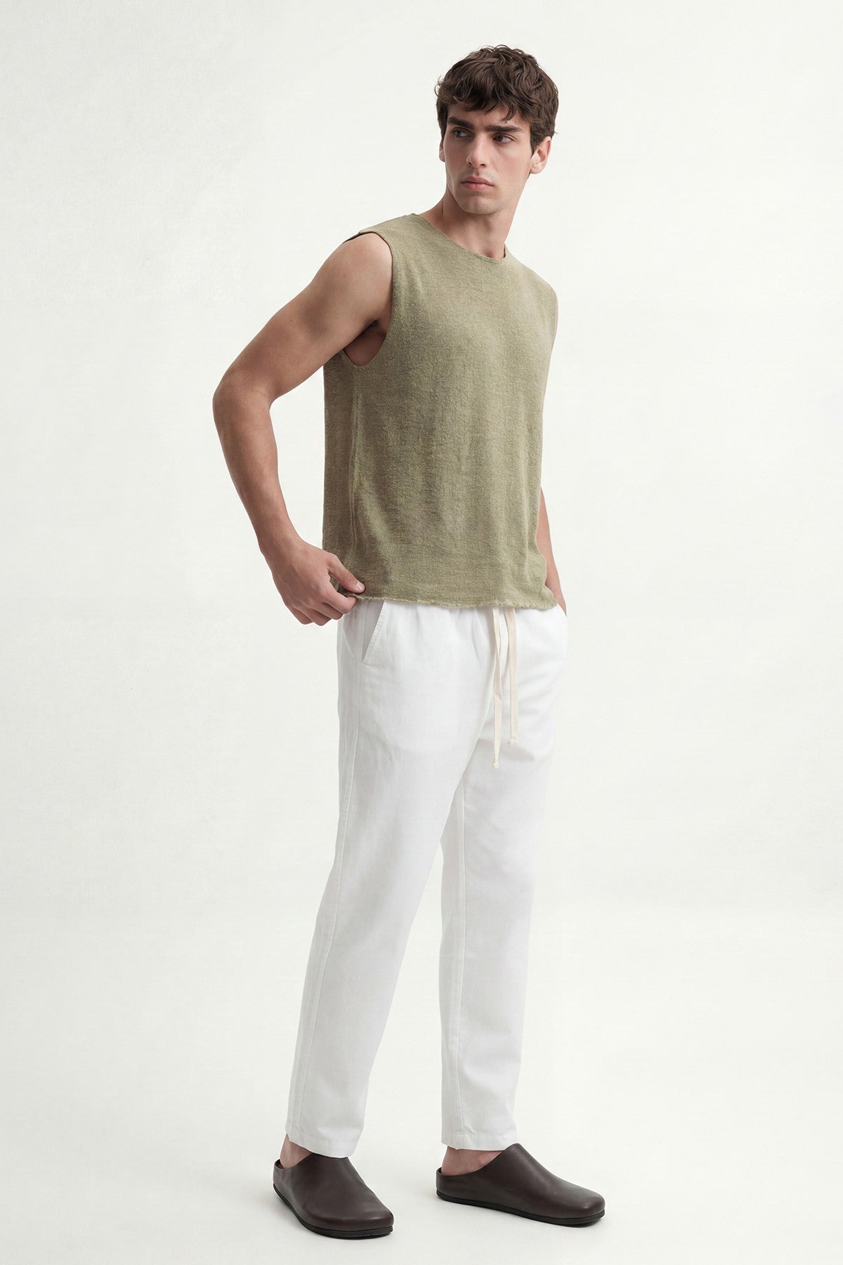 Relax Fit Textured Sleeveless T-shirt