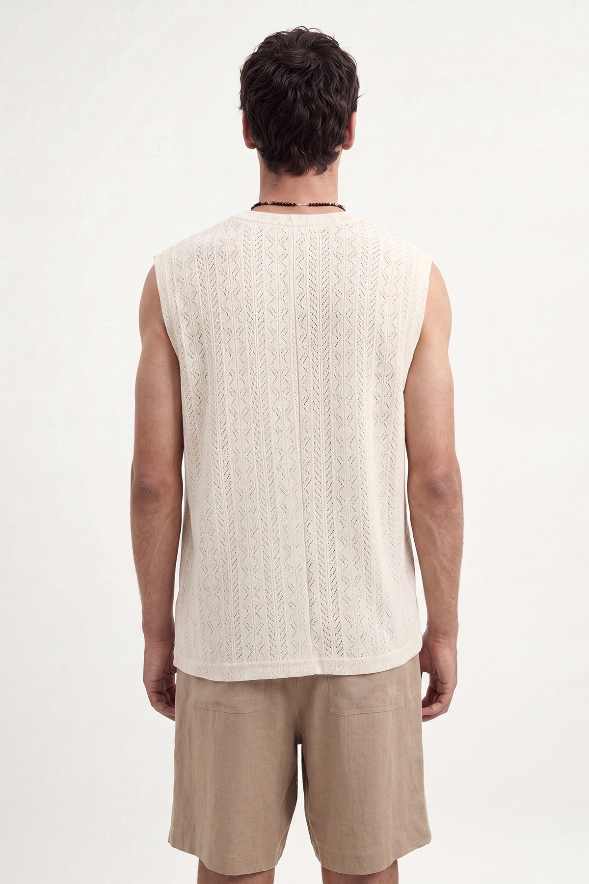 Embroidered Sleeveless T-Shirt