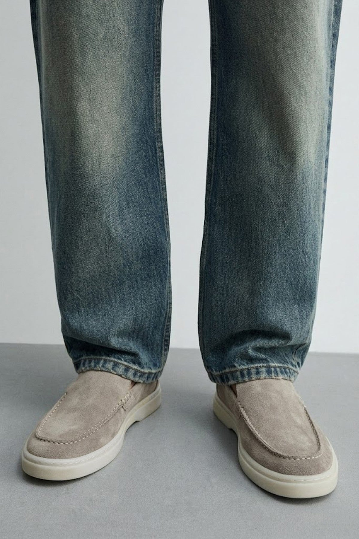 Antioch Stitched-Toe Suede Leather Moccasins
