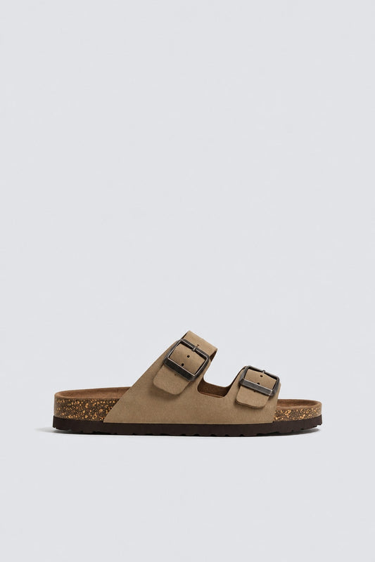 Men's Double-Strap Leather Sandals