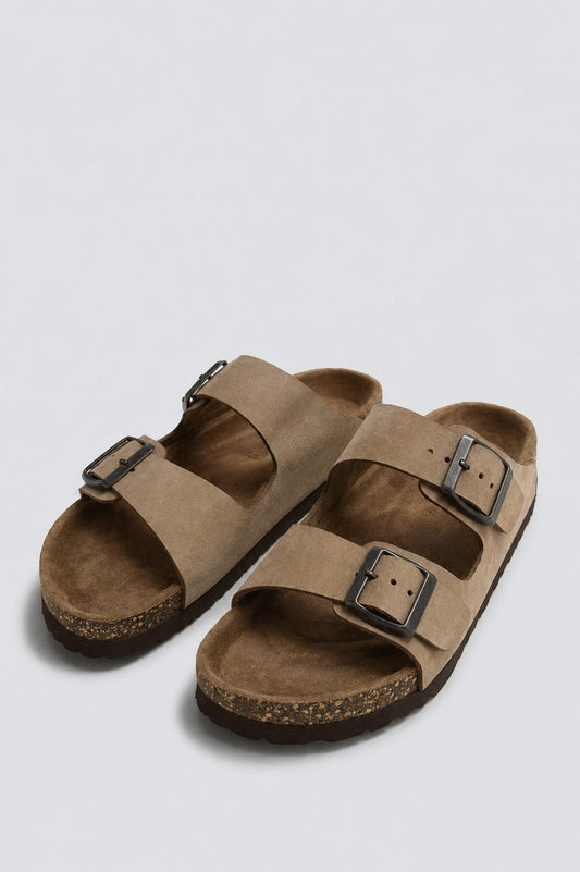 Men's Double-Strap Leather Sandals
