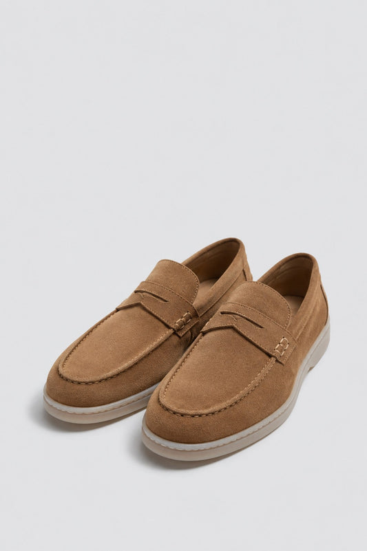 Thick-Soled 100% Suede Loafer