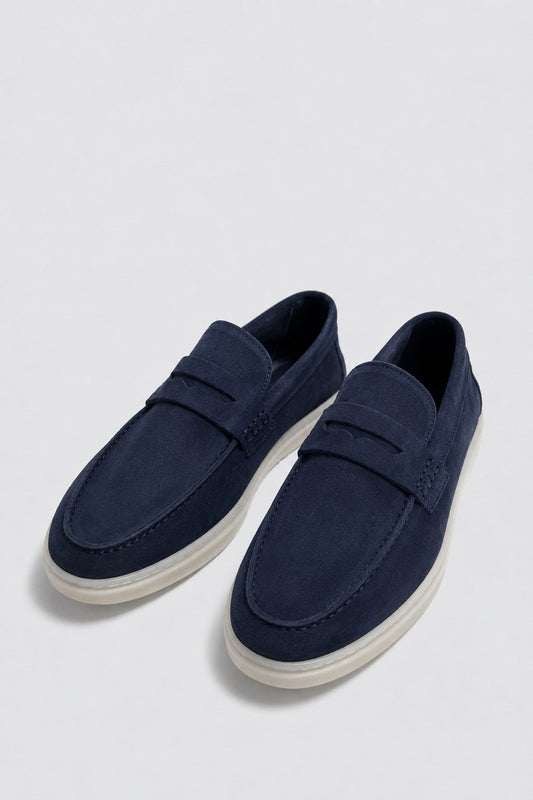 Thick-Soled 100% Suede Loafer