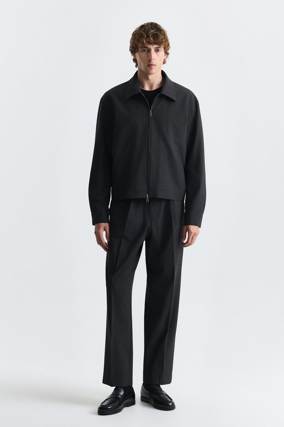 Striped Relax Fit Jacket and Pants Set