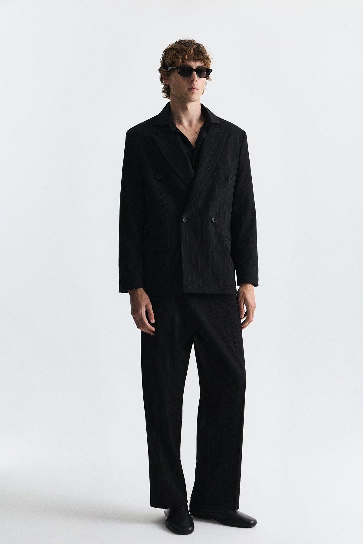 Relax Fit Striped Double-Breasted Suit