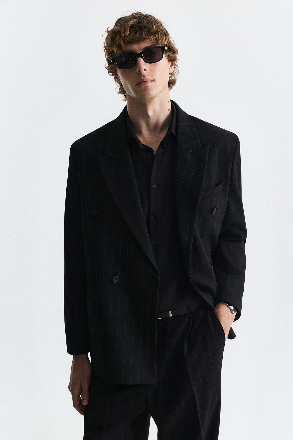 Relax Fit Striped Double-Breasted Suit
