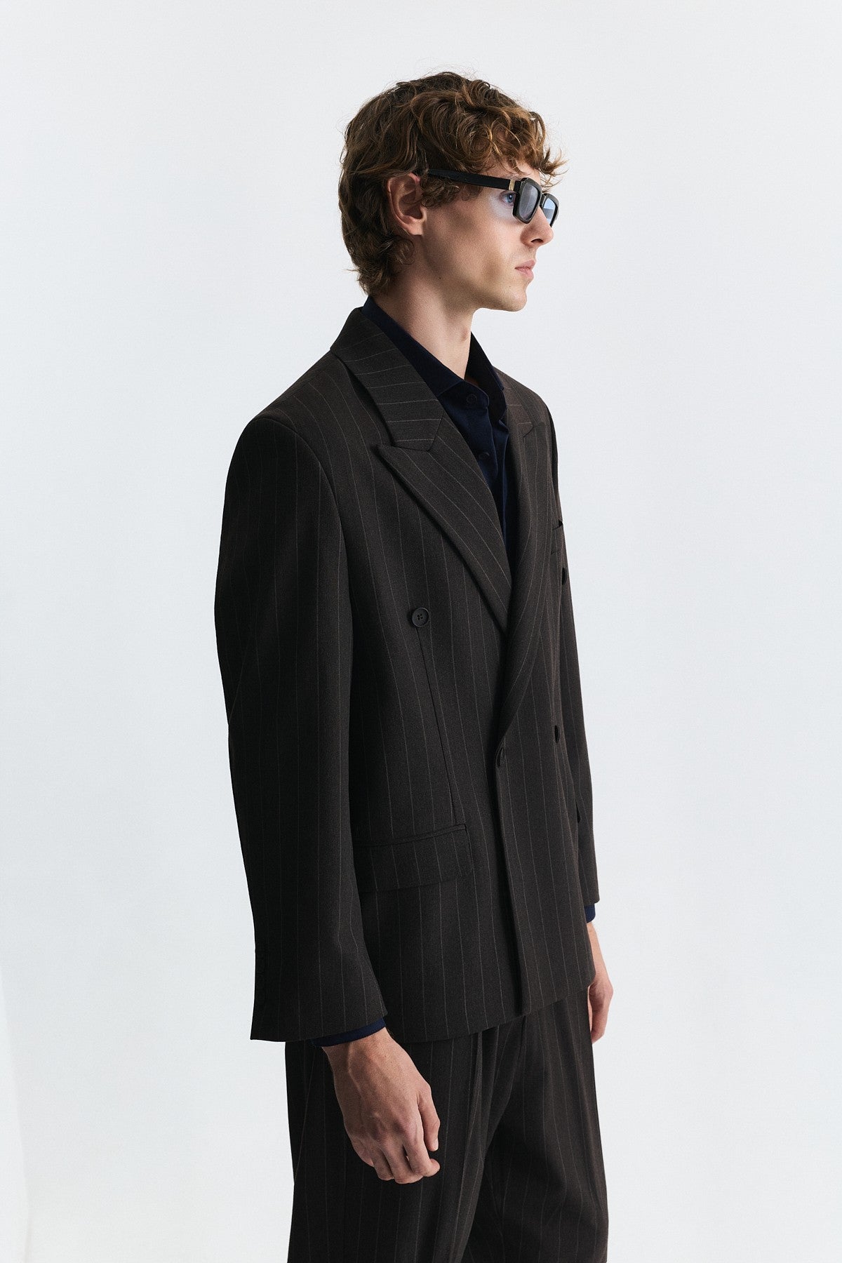 Relax Fit Striped Double-Breasted Suit
