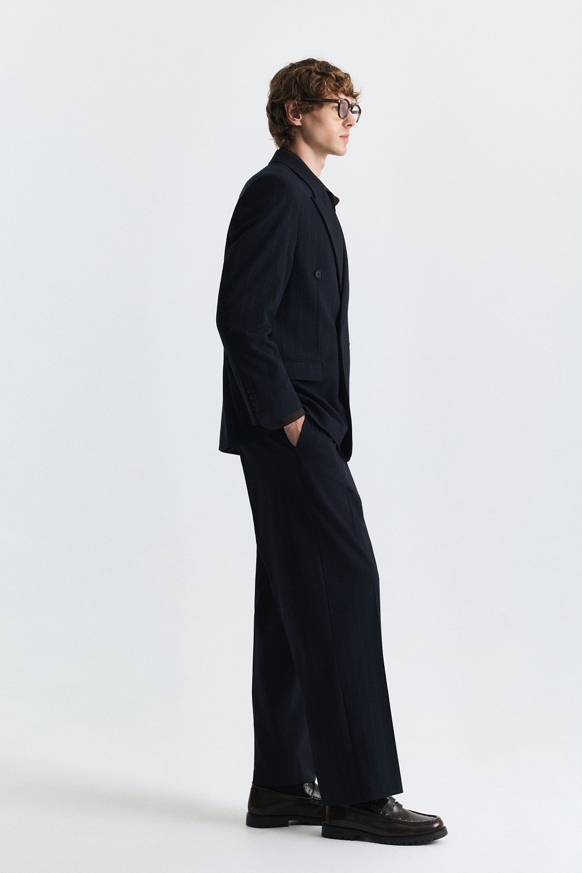 Relax Fit Striped Double-Breasted Suit