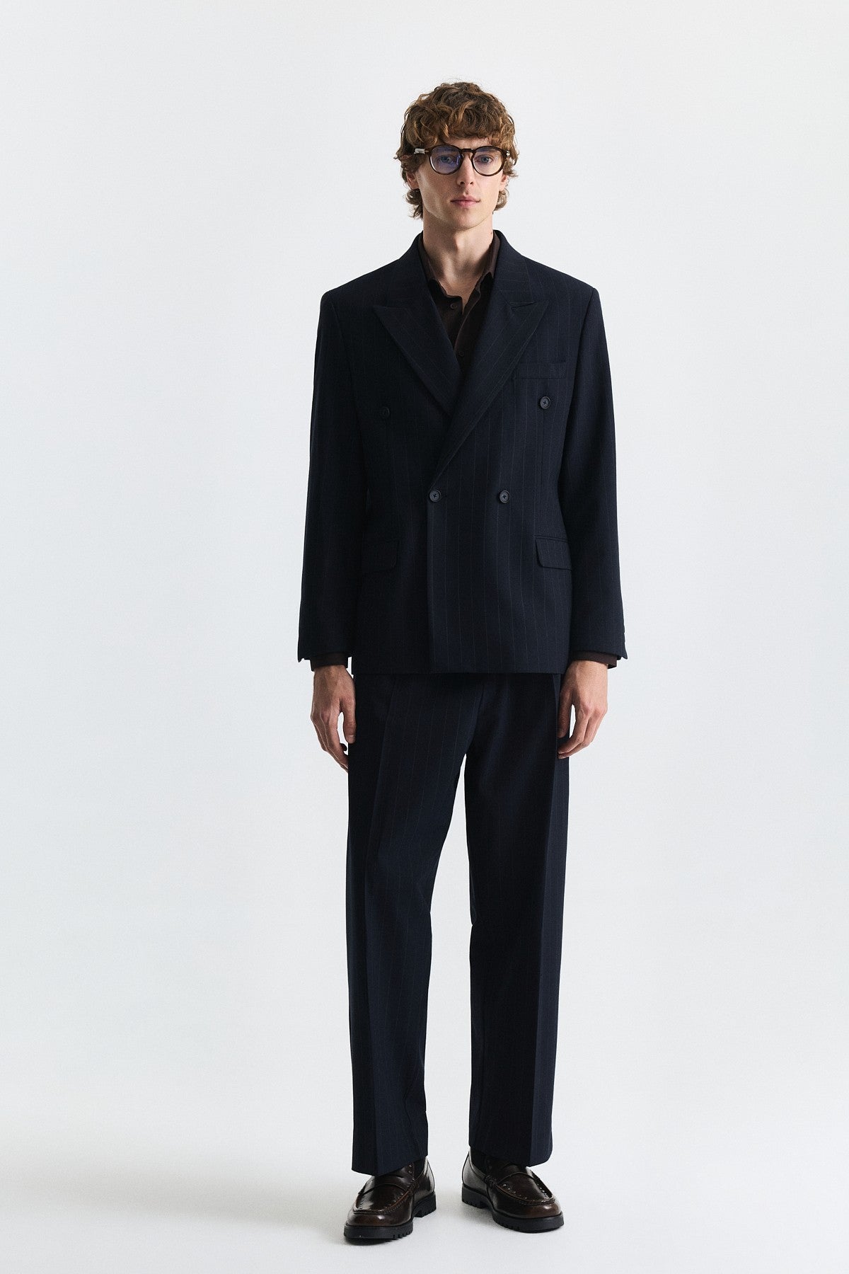 Relax Fit Striped Double-Breasted Suit