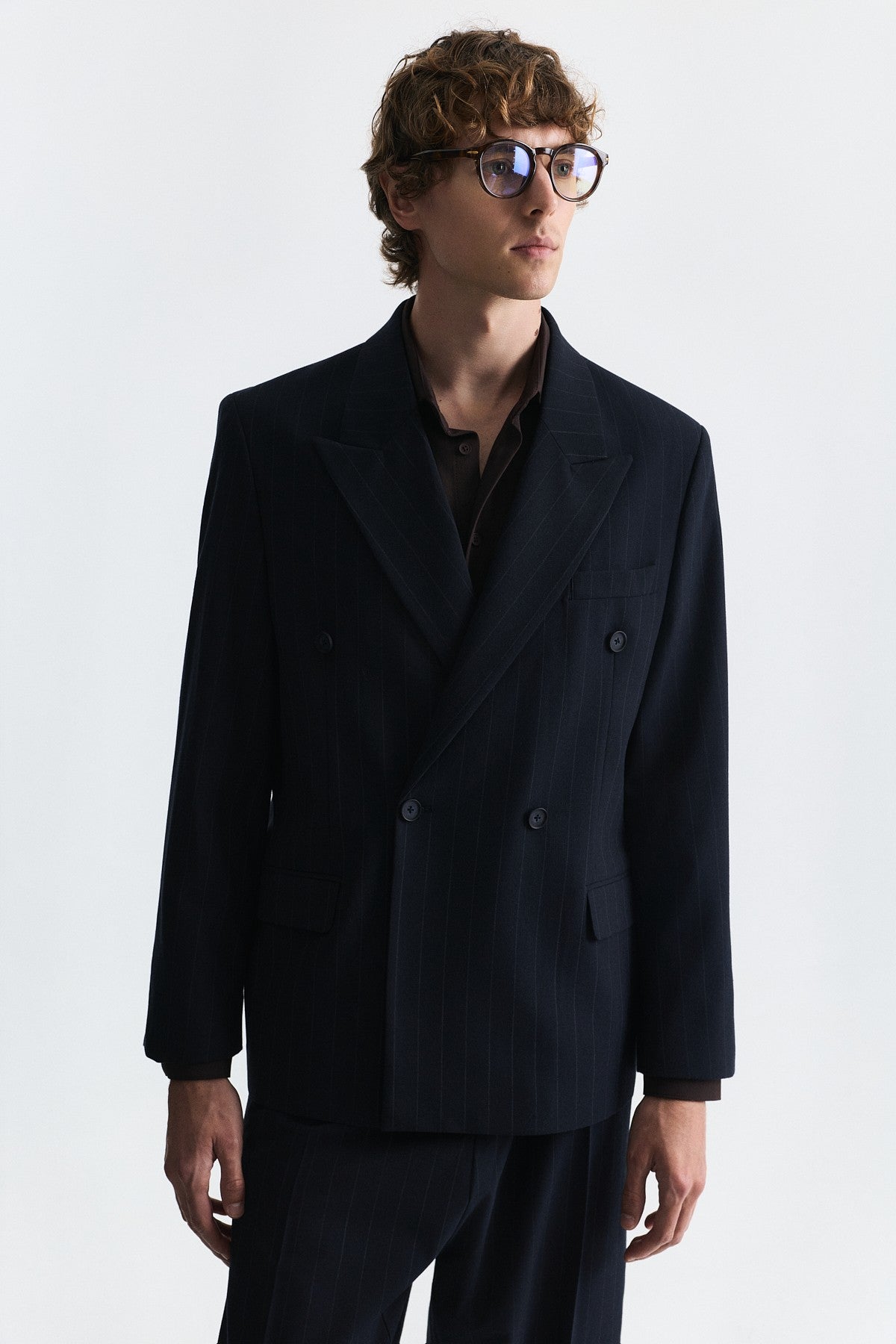 Relax Fit Striped Double-Breasted Suit