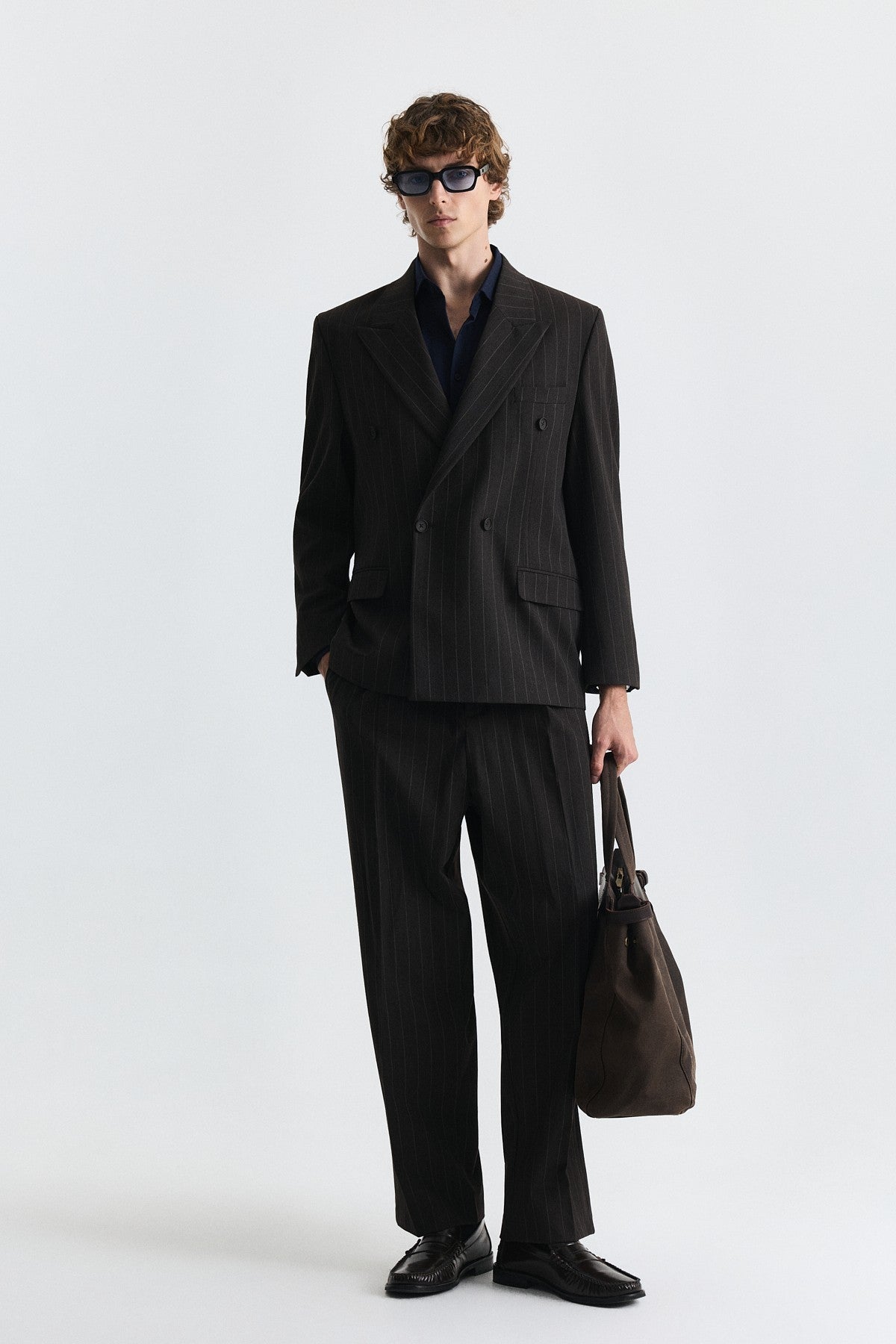Relax Fit Striped Double-Breasted Suit