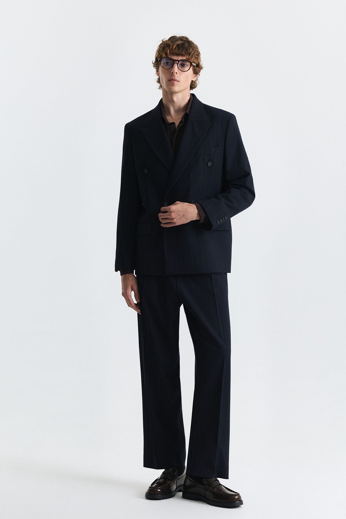 Relax Fit Striped Double-Breasted Suit