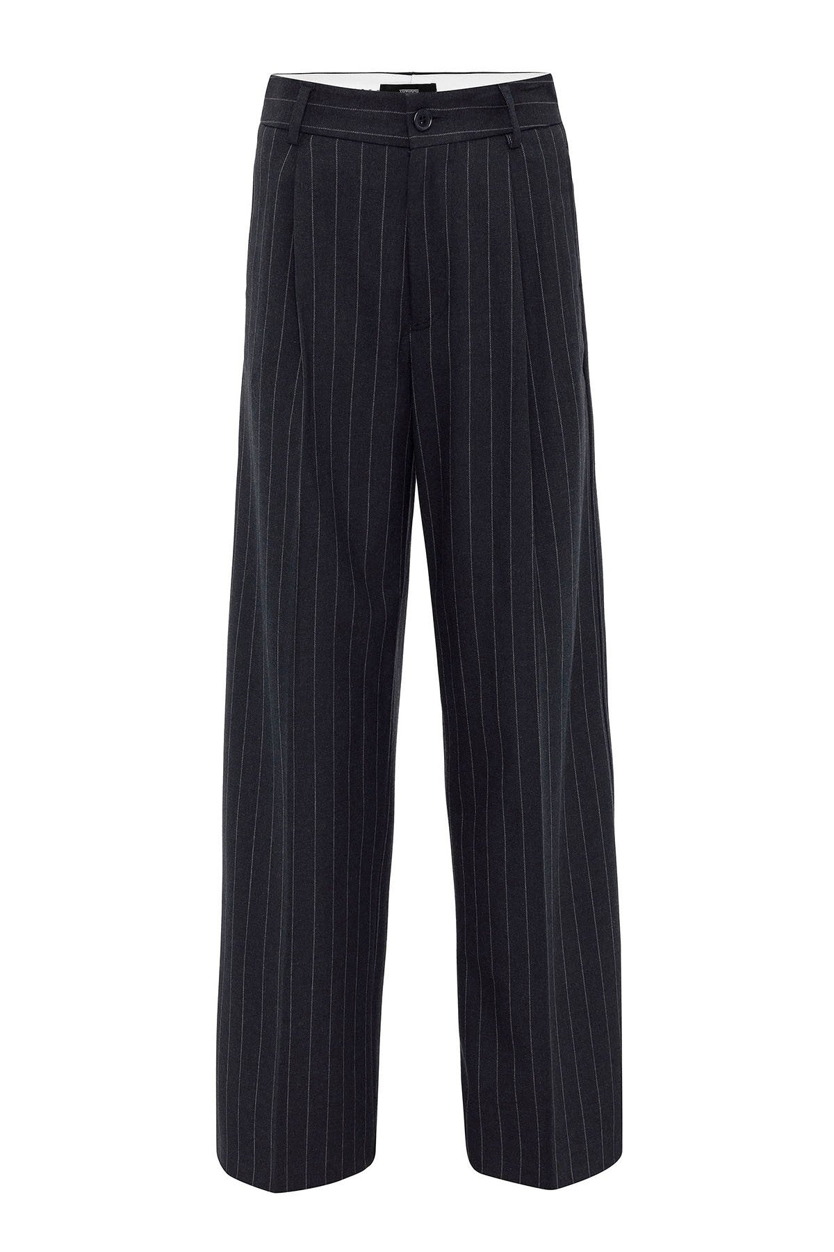 Antioch Women's High-Waisted Pleated Striped Pants