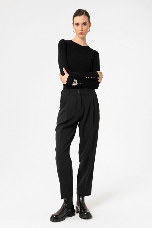 Antioch Women's High-Waisted Straight-Fit Cropped Pants