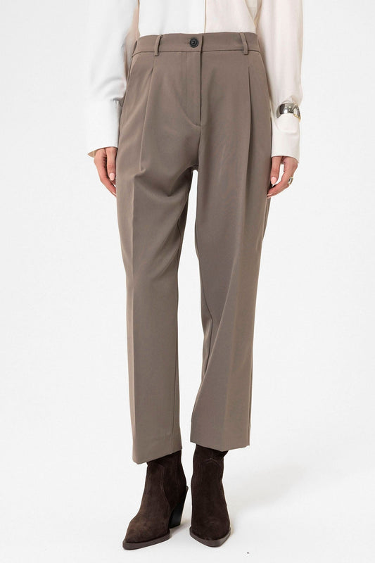 Antioch Women's High-Waisted Straight-Fit Cropped Pants