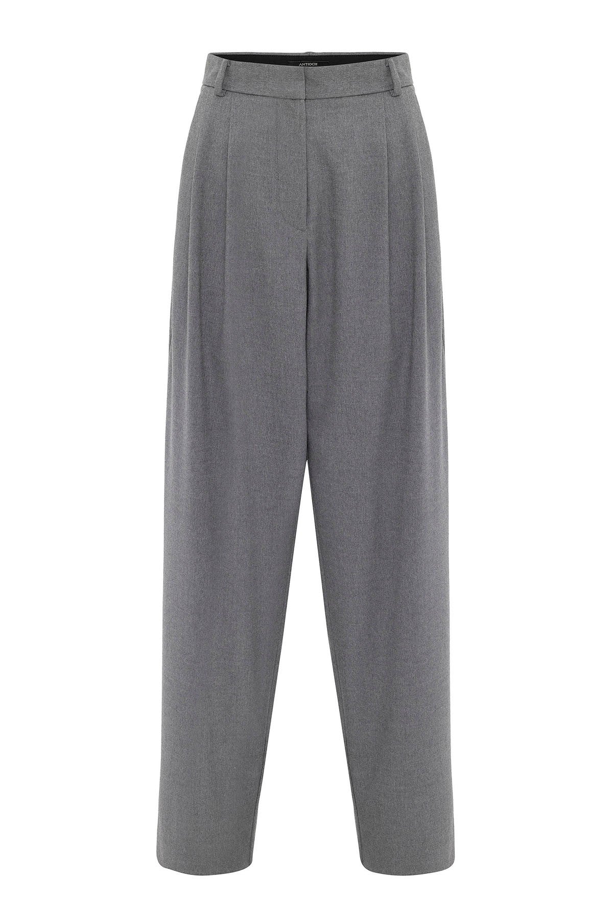 Women's High-Waisted Pants with Seam Details, Straight Fit
