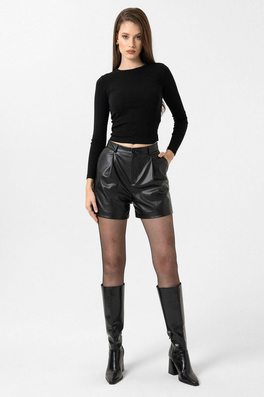 Antioch Women's Faux Leather Shorts