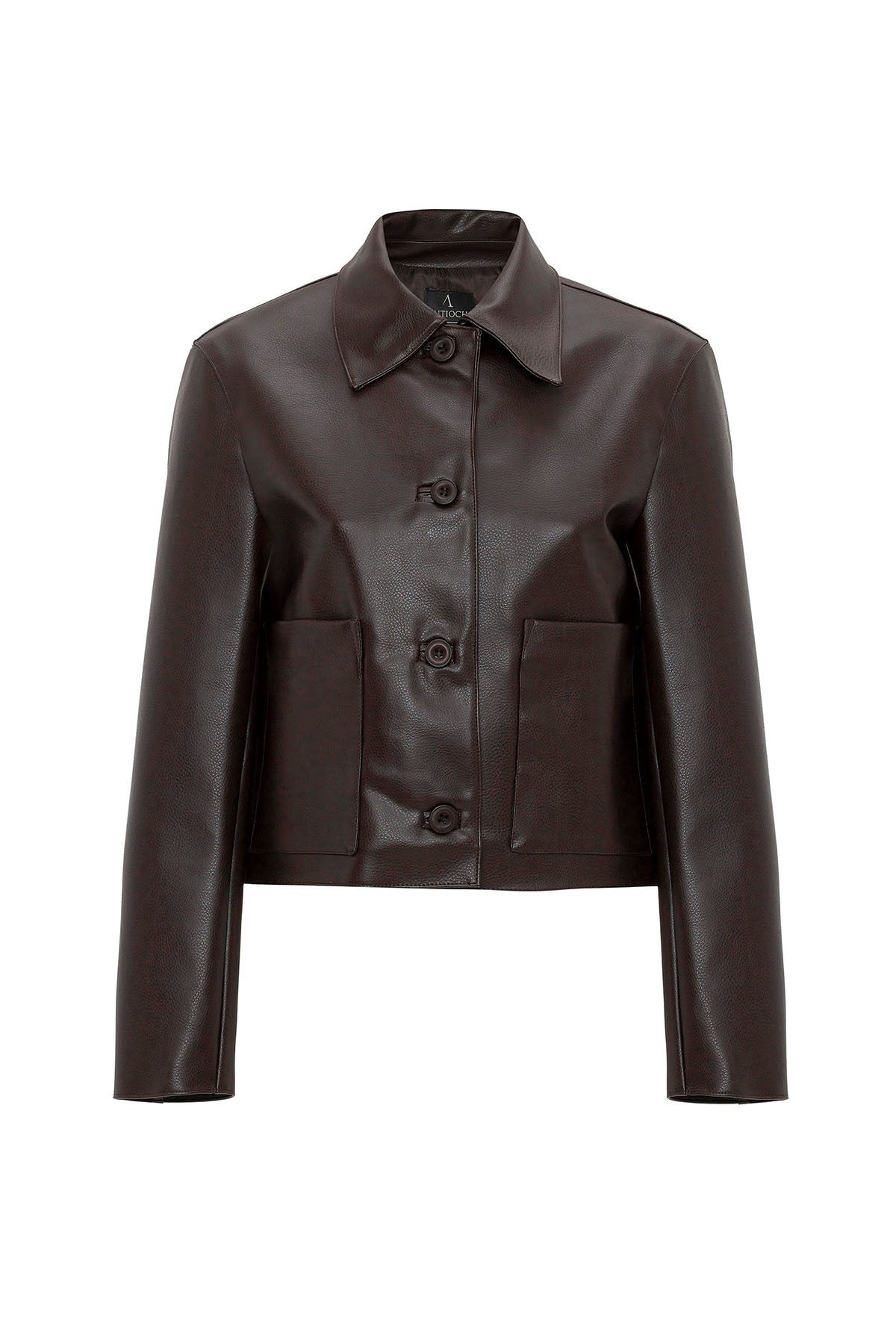 Antioch Women's Polo-Neck Faux Leather Jacket
