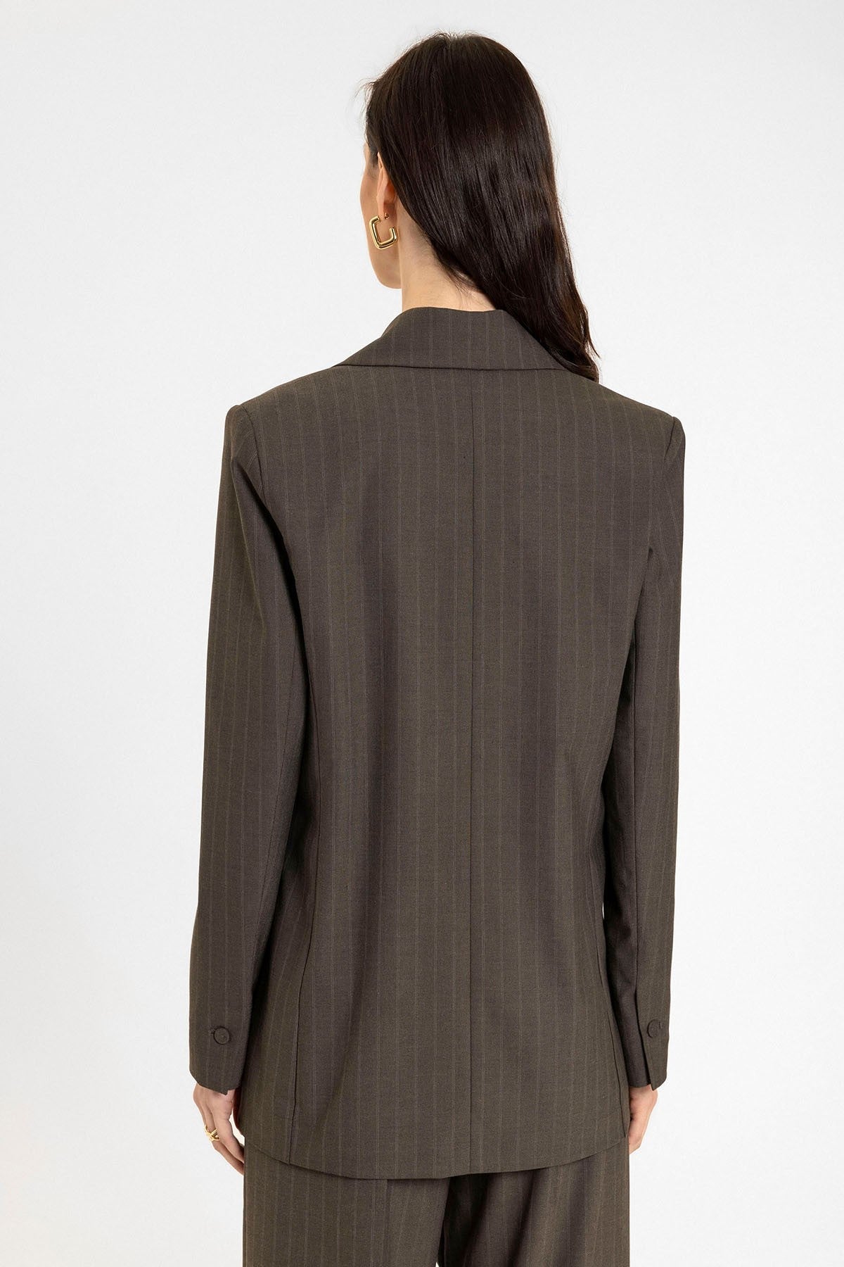 Antioch Women's Single-Button Striped Blazer Jacket