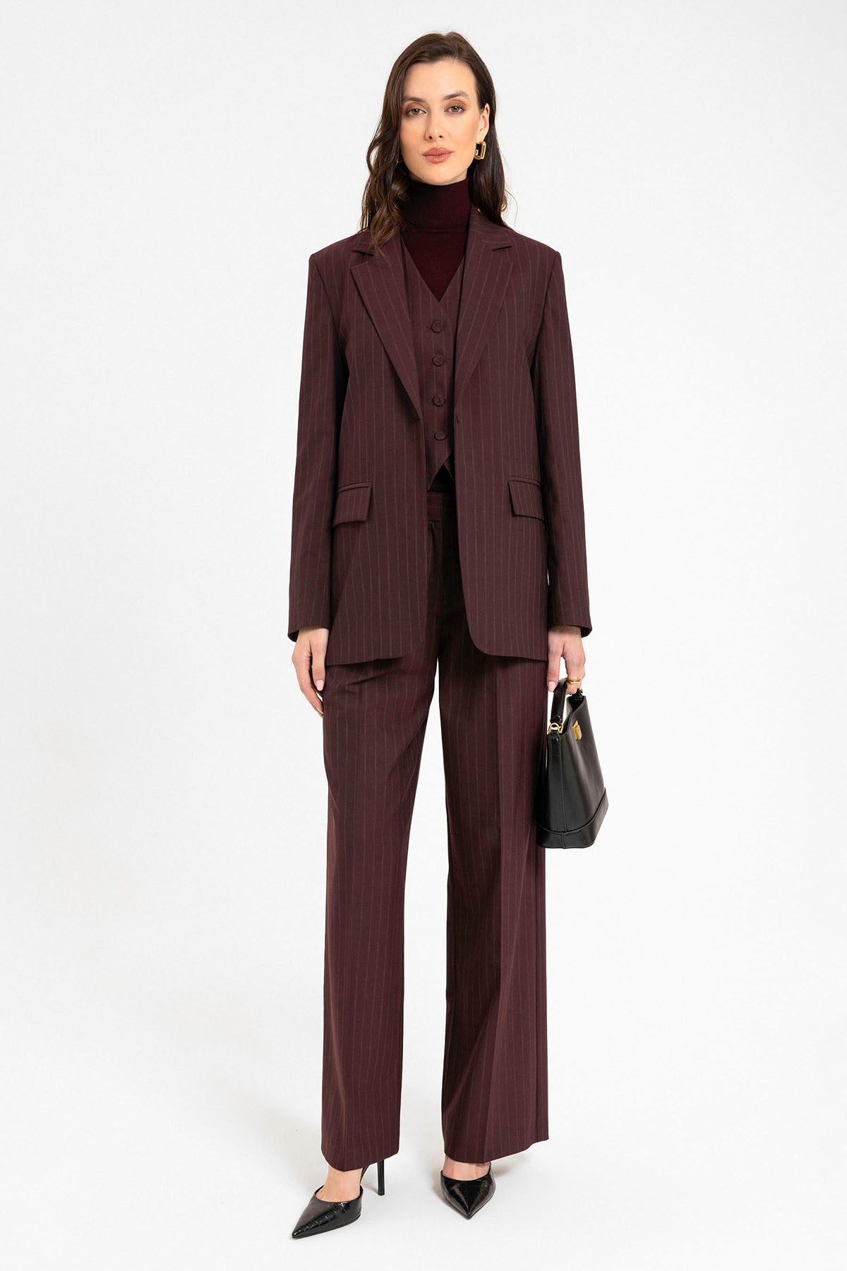 Antioch Women's Single-Button Striped Blazer Jacket
