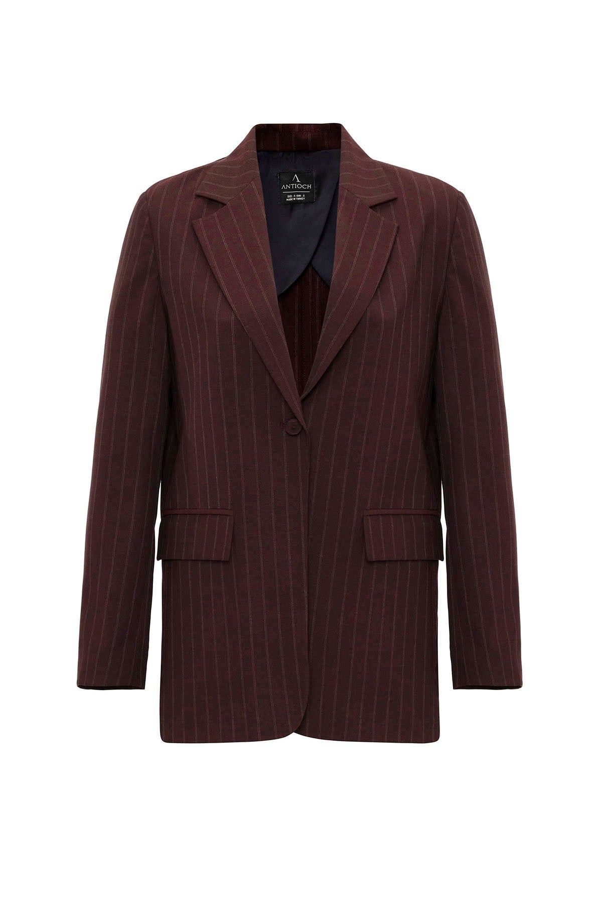Antioch Women's Single-Button Striped Blazer Jacket