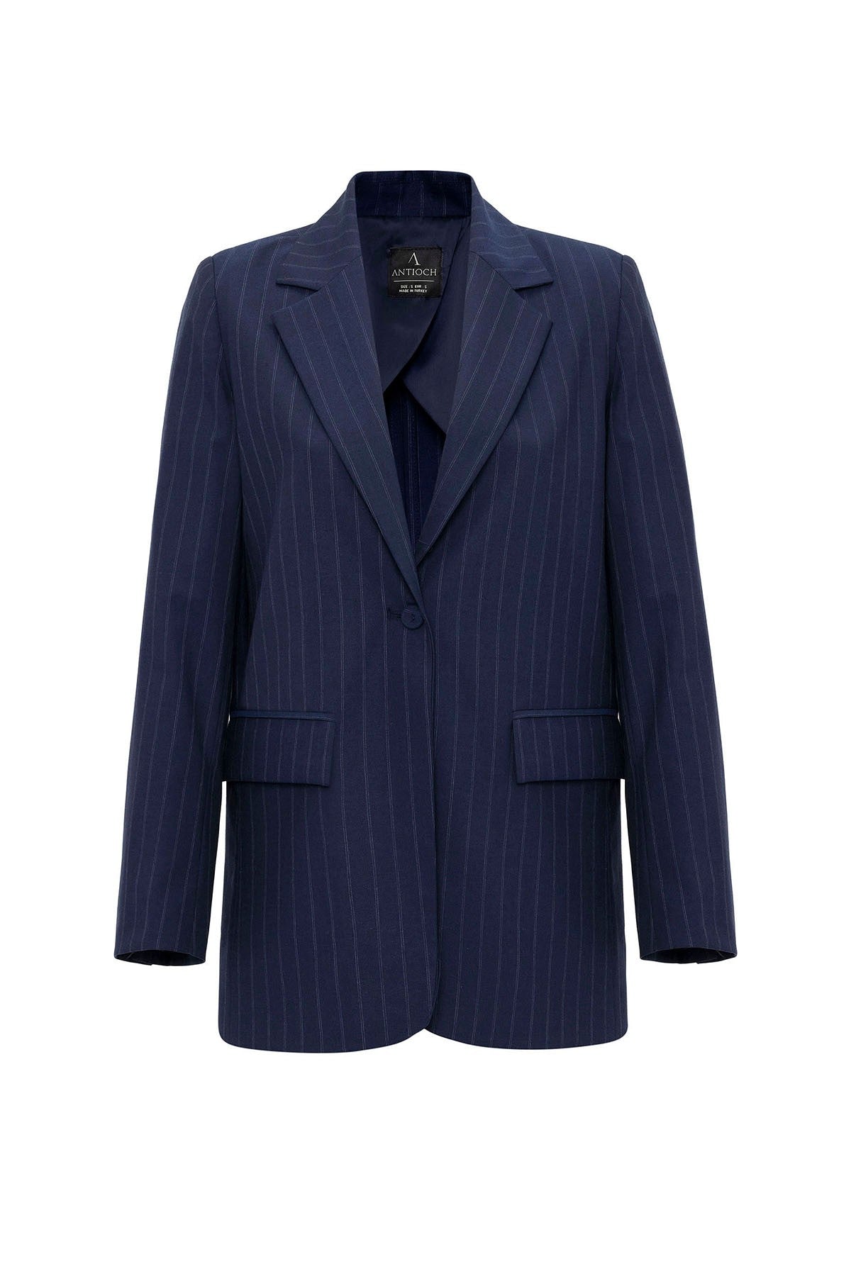 Antioch Women's Single-Button Striped Blazer Jacket
