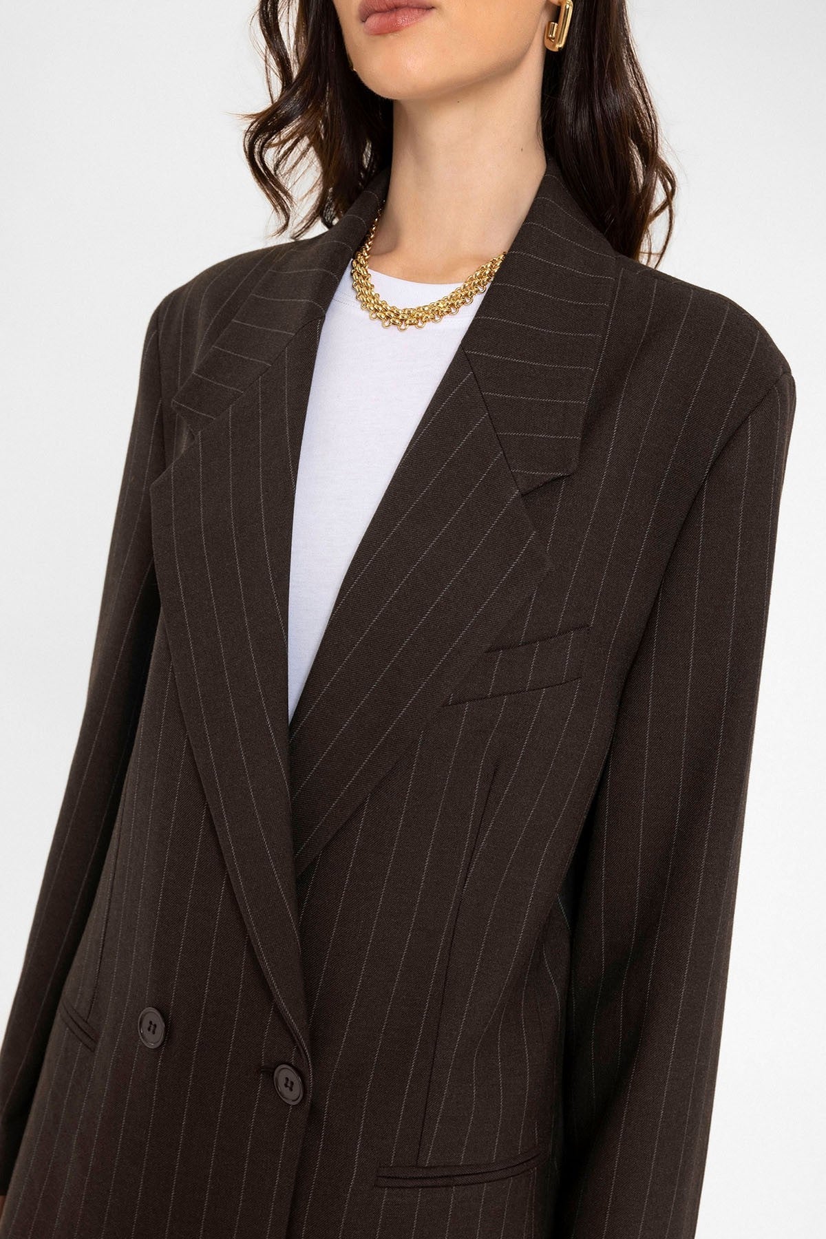 Antioch Women's Striped Oversized Blazer Jacket