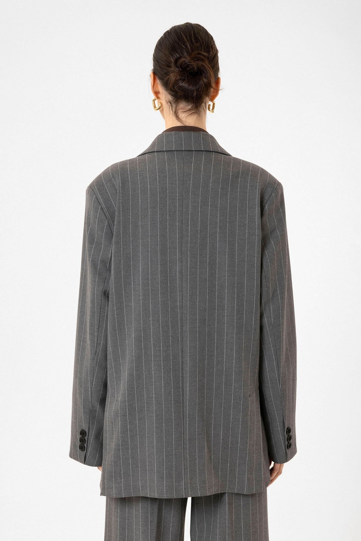 Antioch Women's Striped Oversized Blazer Jacket