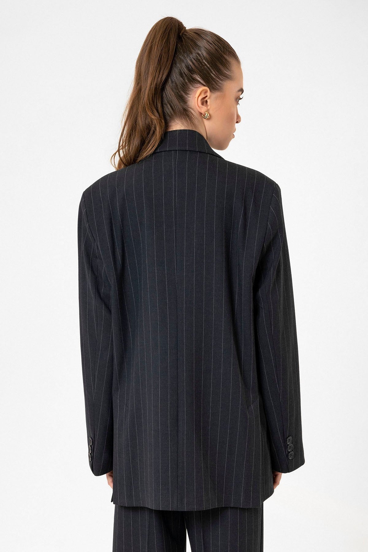 Antioch Women's Striped Oversized Blazer Jacket