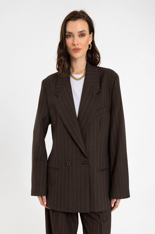 Antioch Women's Striped Oversized Blazer Jacket
