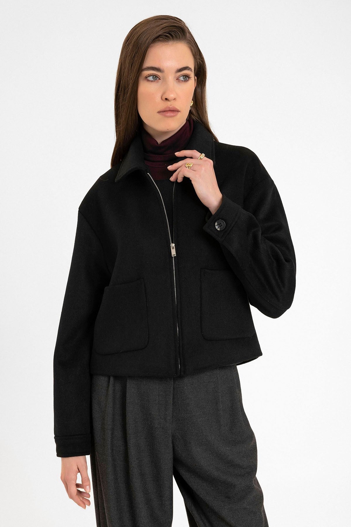 Antioch Women's Short Jacket with Wool Blend