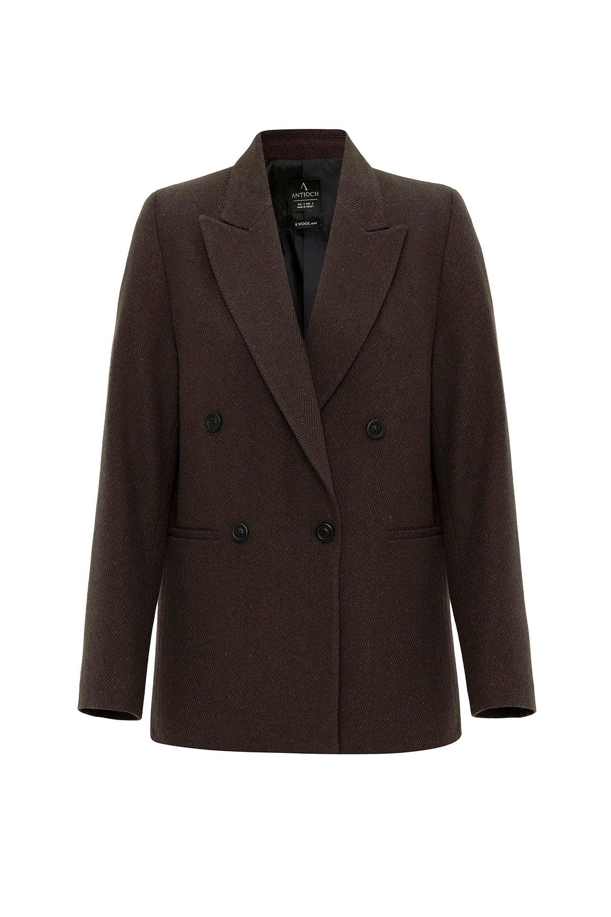 Antioch Women's Wool-Blend Herringbone-Patterned Blazer Jacket