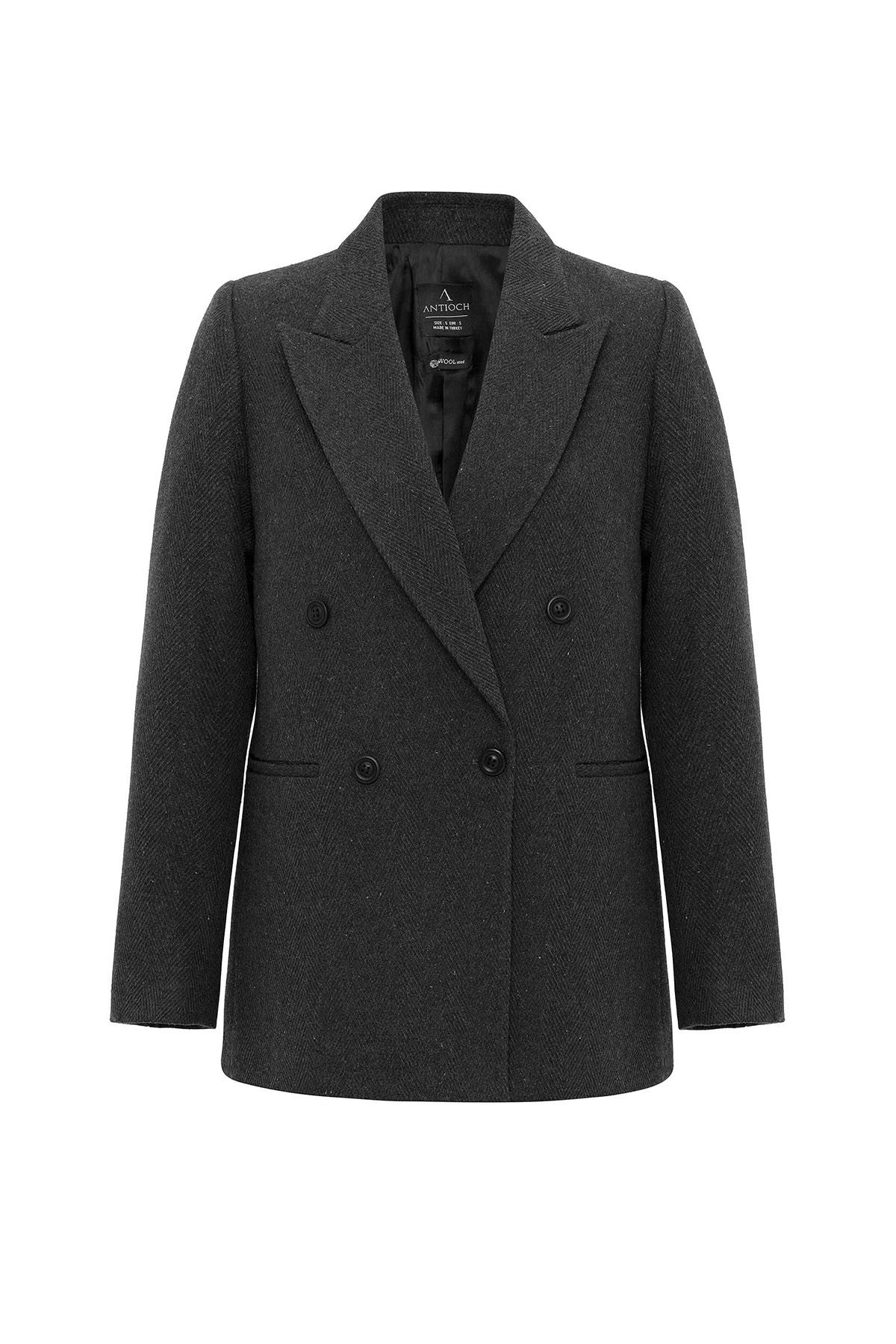 Antioch Women's Wool-Blend Herringbone-Patterned Blazer Jacket