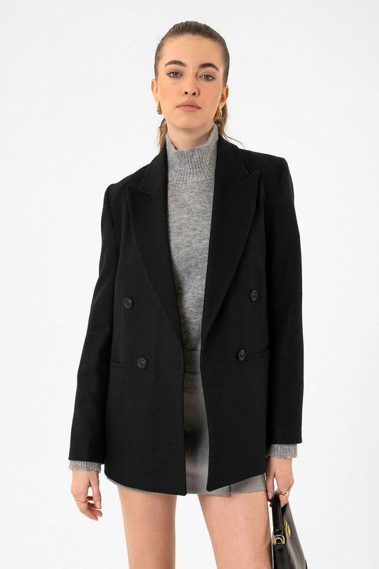 Antioch Women's Wool-Blend Herringbone-Patterned Blazer Jacket