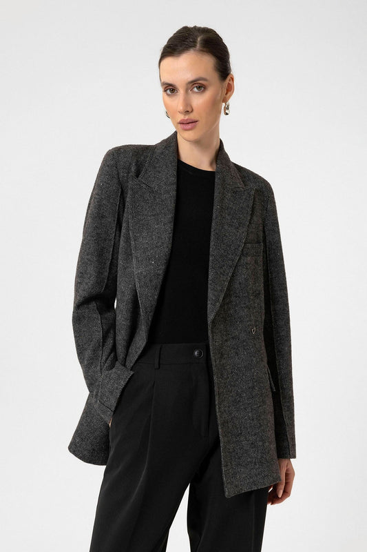 Antioch Women's Textured Blazer with Belt