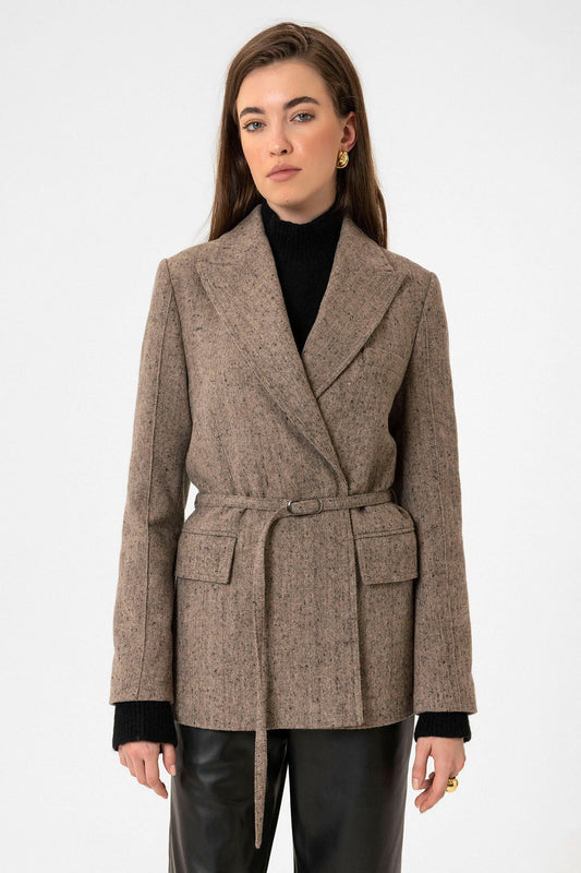 Antioch Women's Textured Blazer with Belt