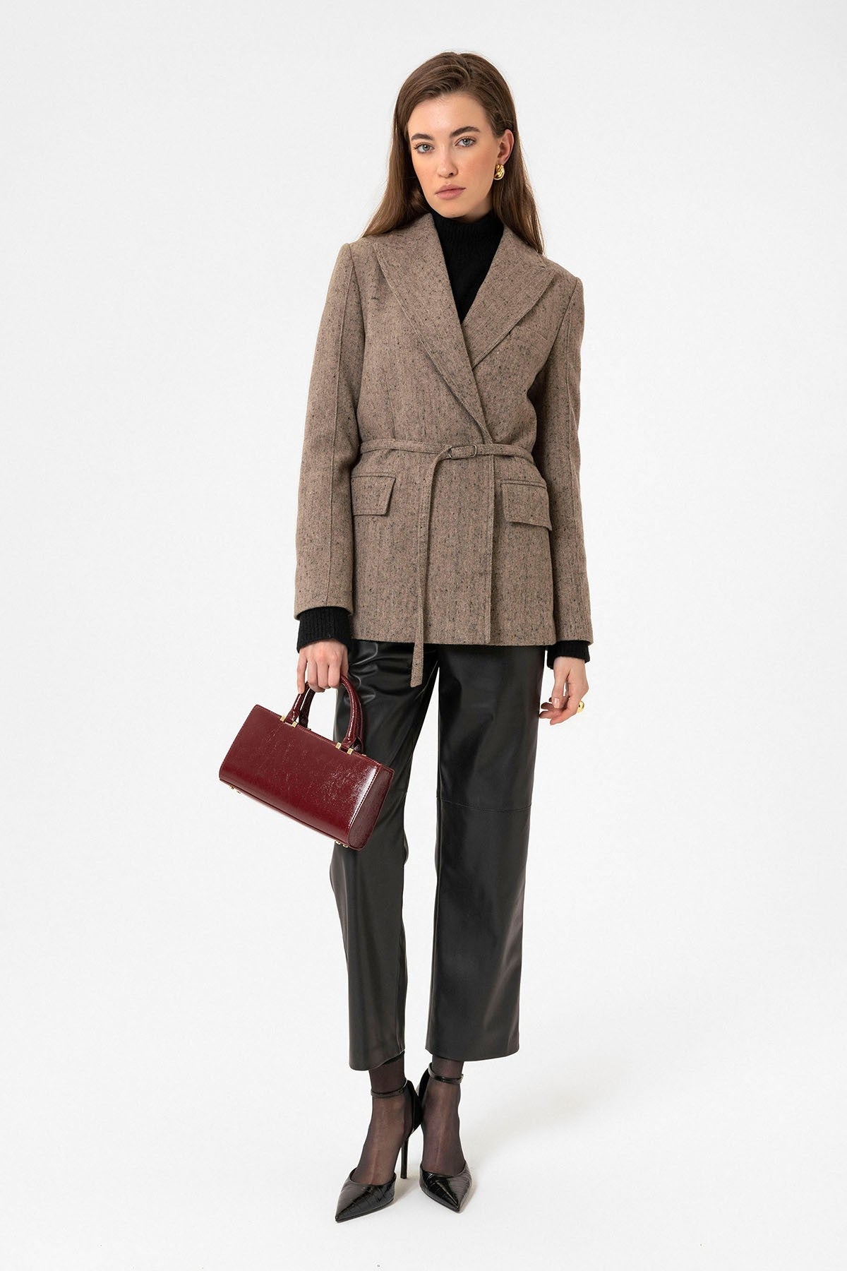Antioch Women's Textured Blazer with Belt