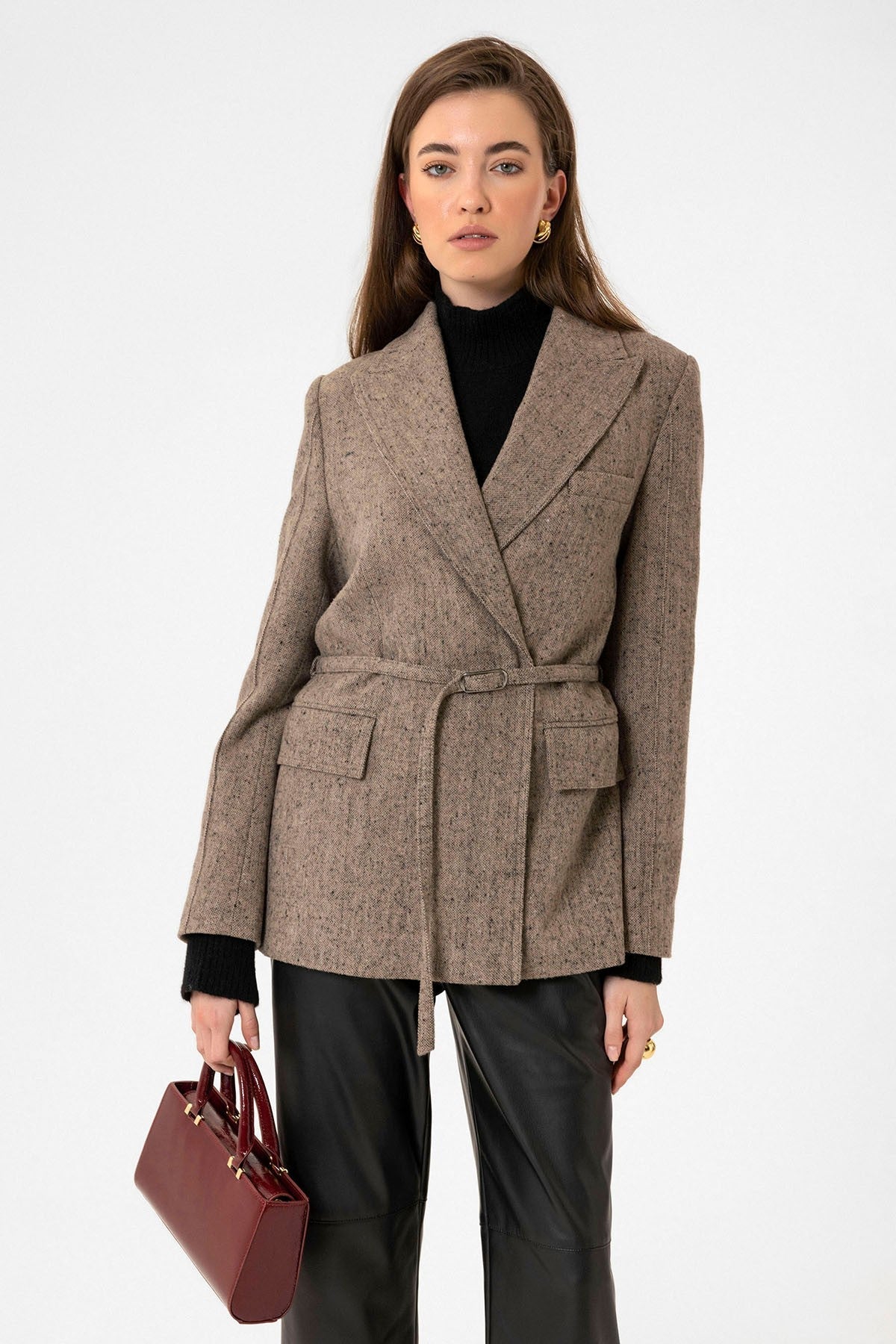 Antioch Women's Textured Blazer with Belt