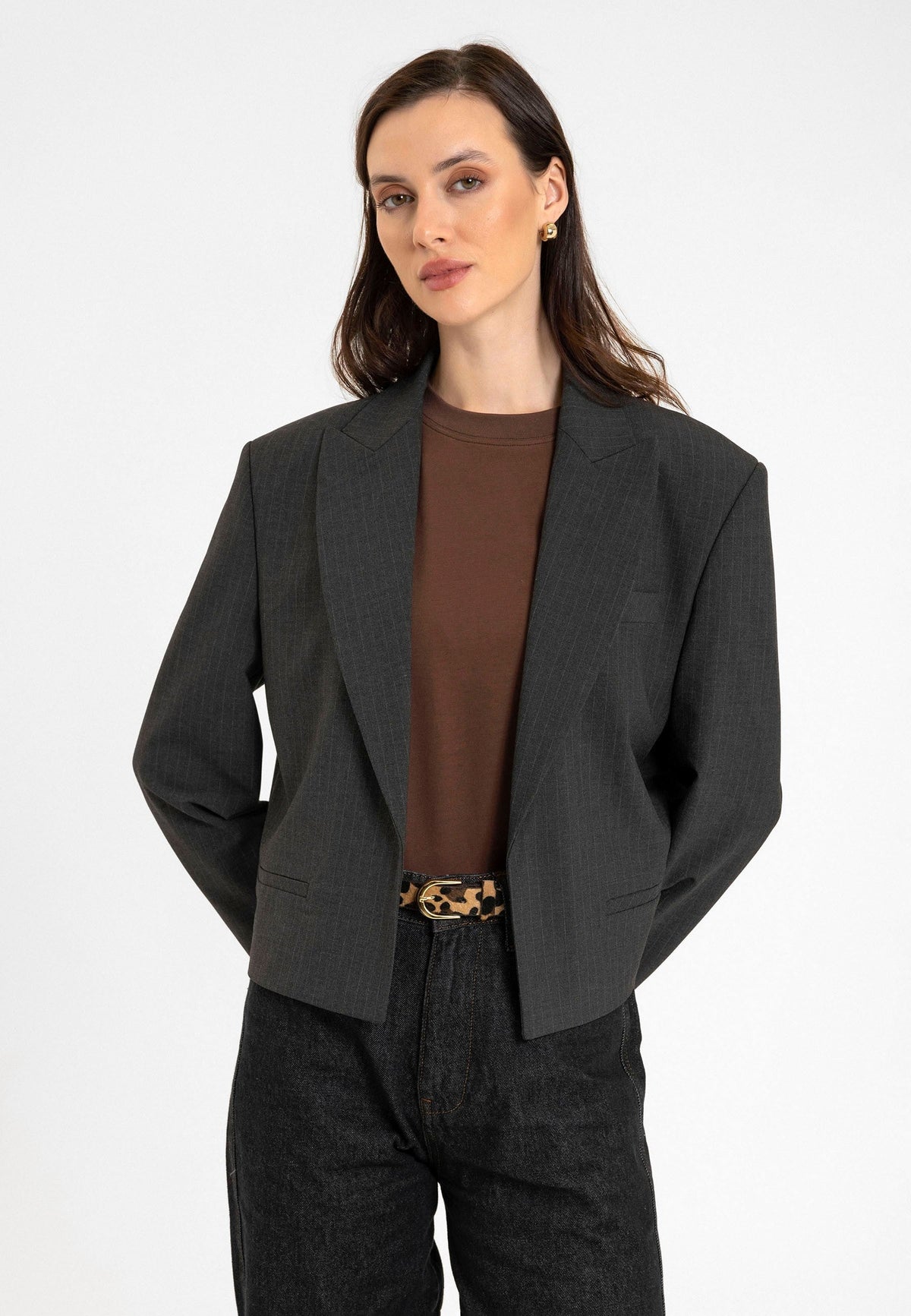 Antioch Relax Fit Buttonless Crop Women's Blazer Jacket