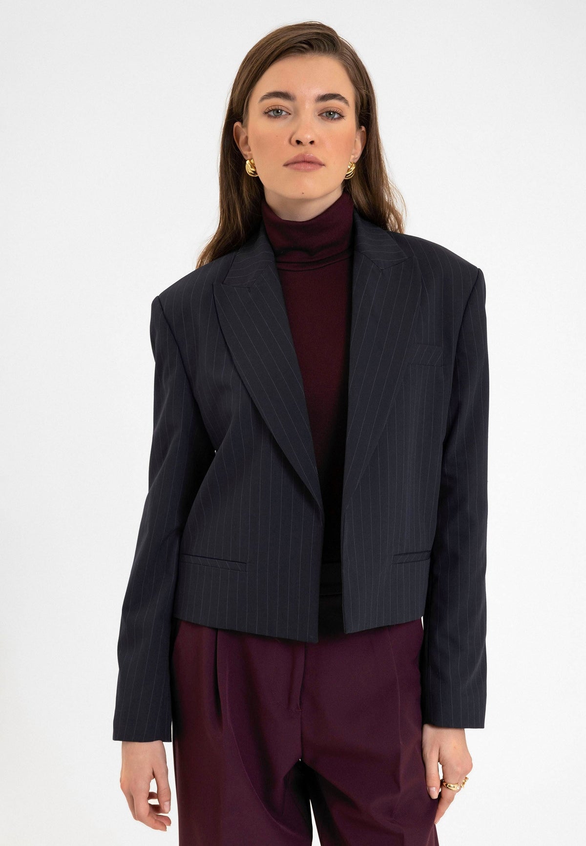 Antioch Relax Fit Buttonless Crop Women's Blazer Jacket