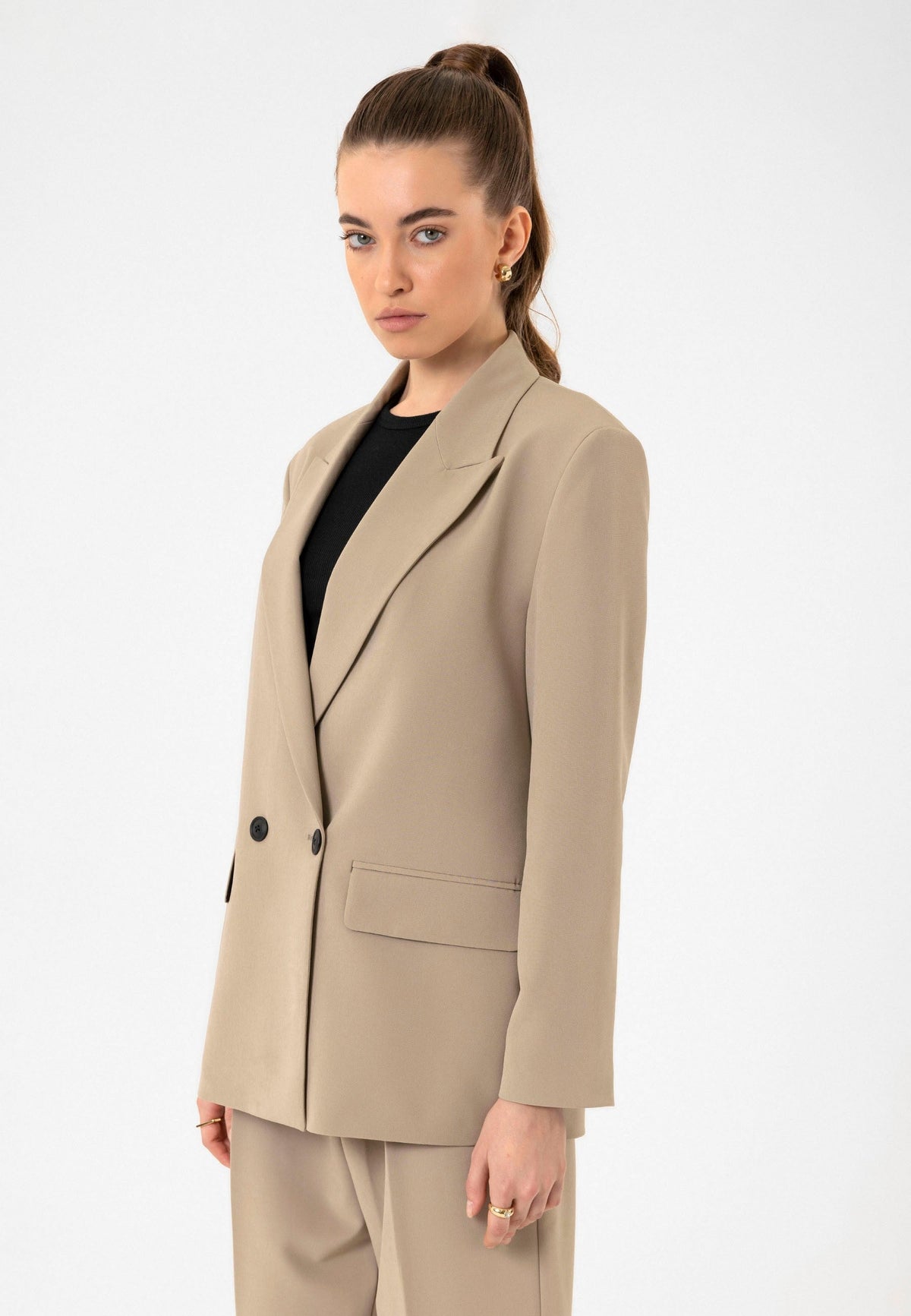 Antioch Women's Double-Breasted Oversized Blazer Jacket