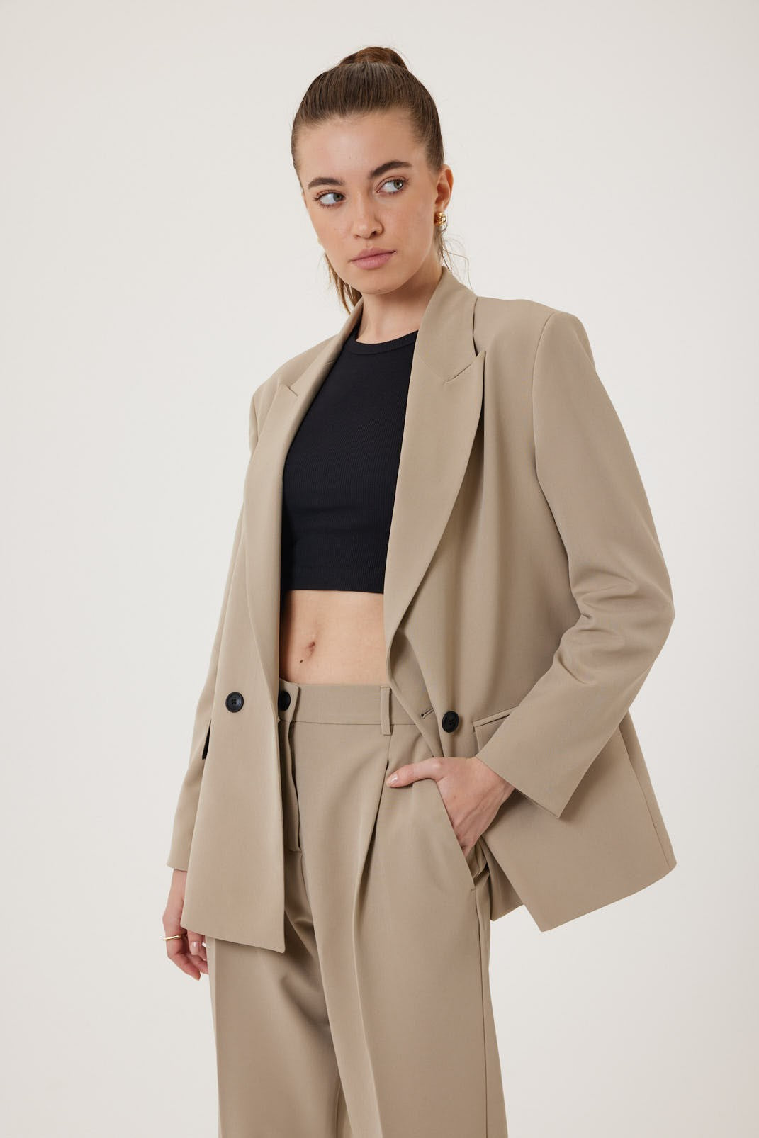 Antioch Women's Double-Breasted Oversized Blazer Jacket