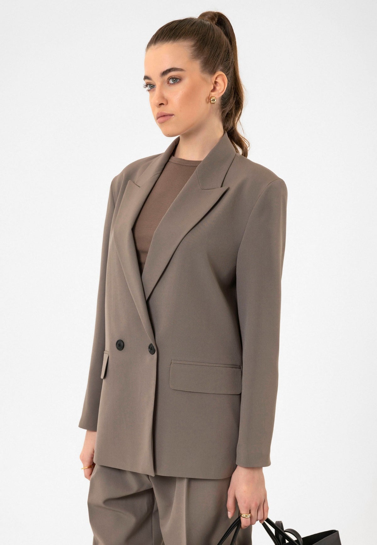 Antioch Women's Double-Breasted Oversized Blazer Jacket