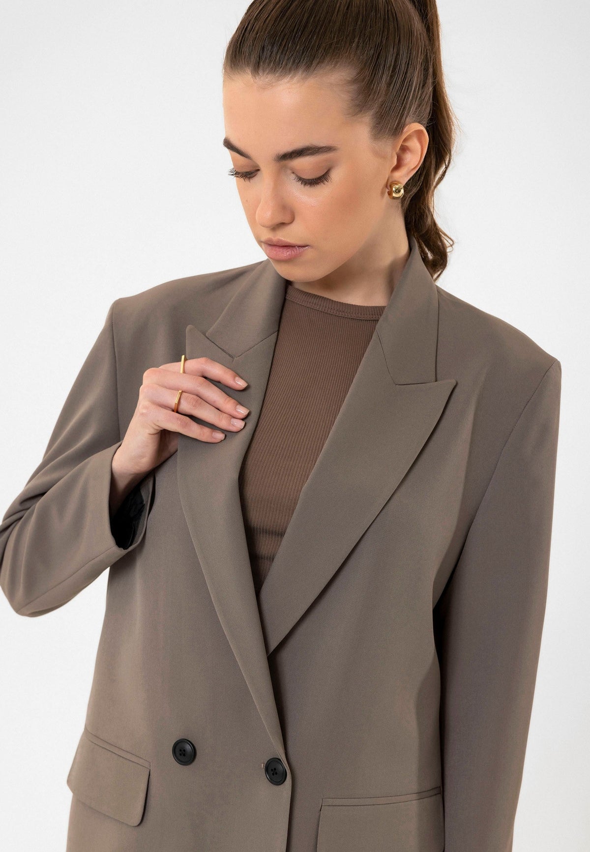 Antioch Women's Double-Breasted Oversized Blazer Jacket