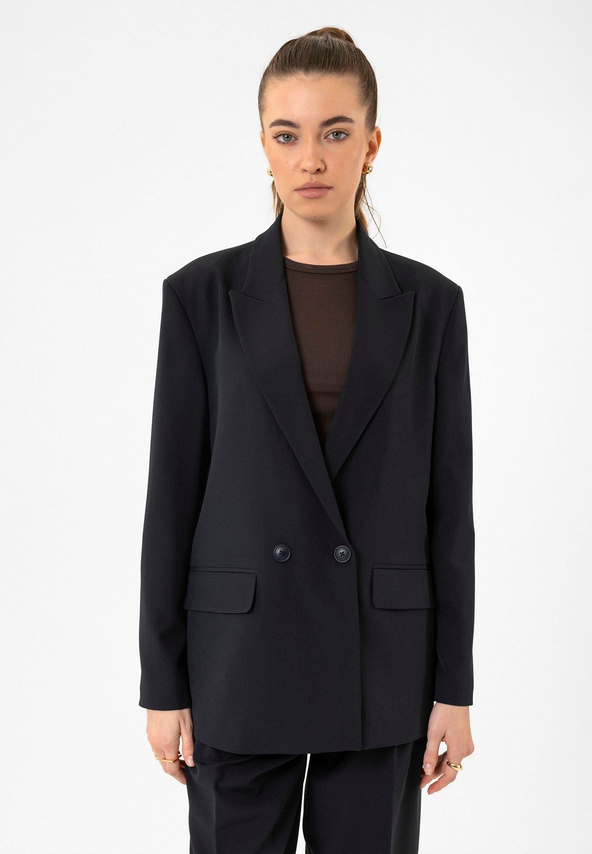 Antioch Women's Double-Breasted Oversized Blazer Jacket