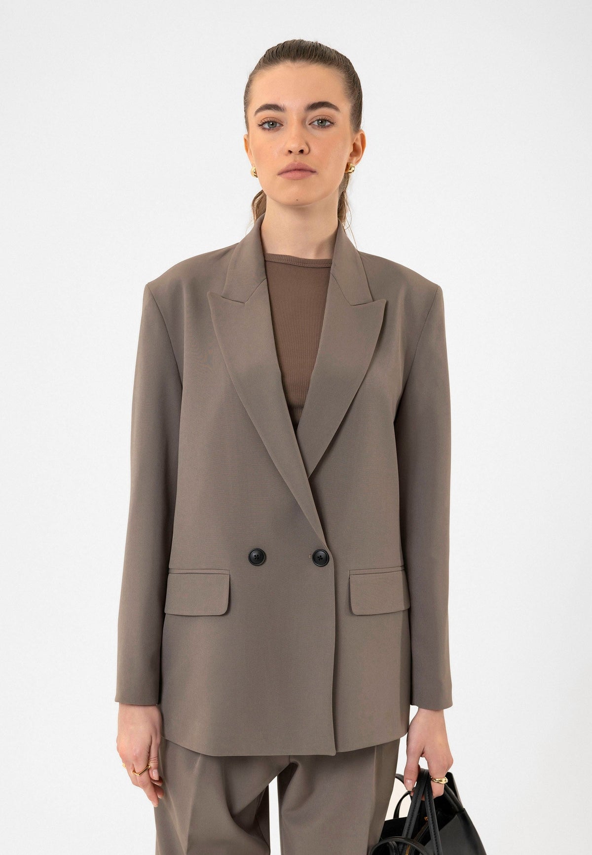 Antioch Women's Double-Breasted Oversized Blazer Jacket