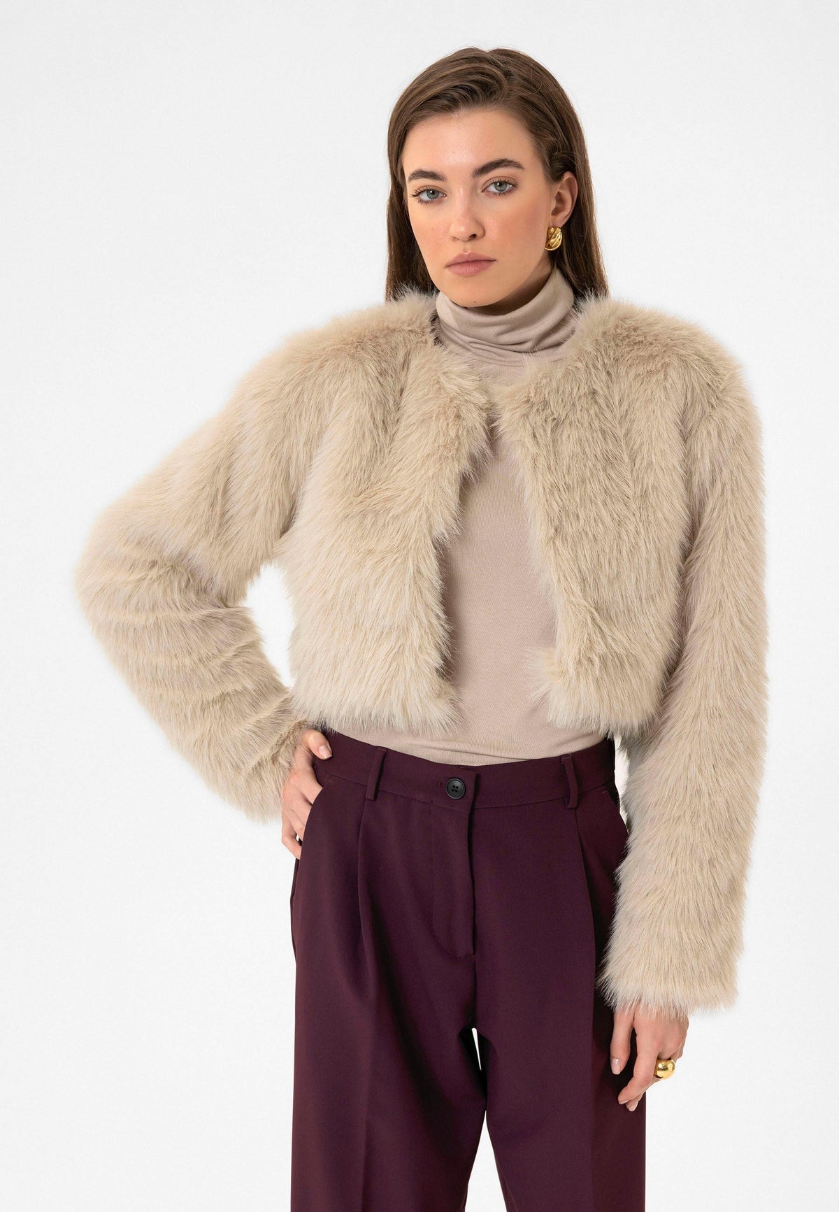 Antioch Women's Faux Fur Crop Jacket