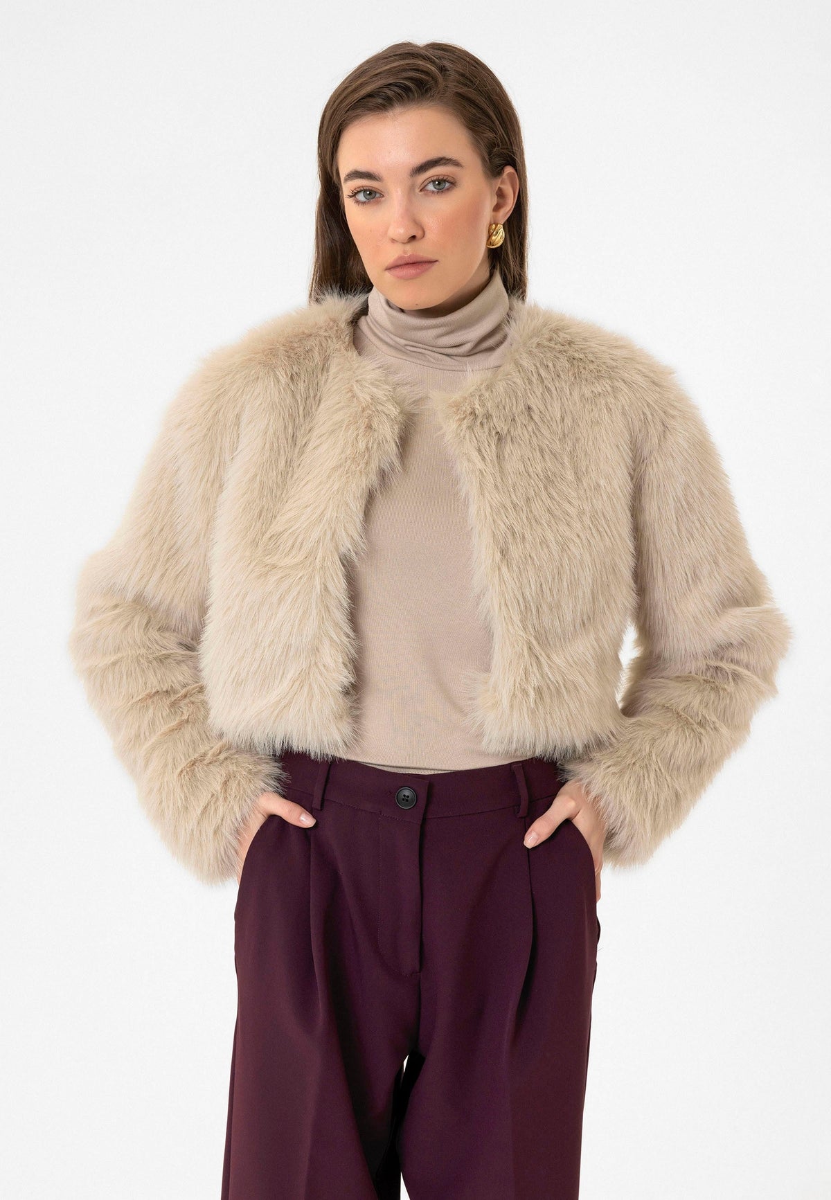 Antioch Women's Faux Fur Crop Jacket